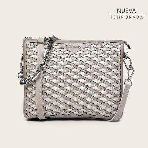 Bolso de hombro en piel genuina de ovino para dama