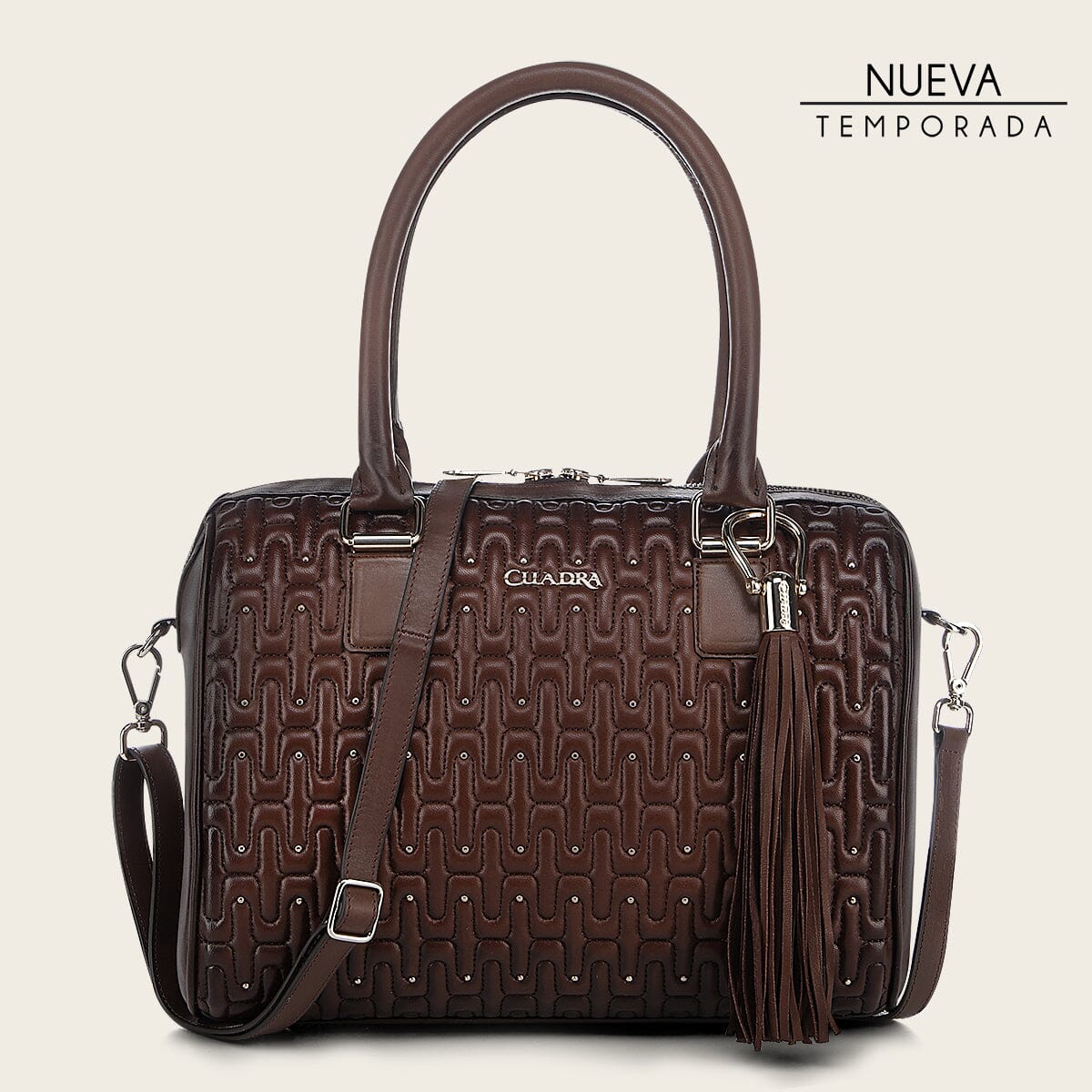 Bolso de hombro en piel genuina de cordero para dama - Imagen 2