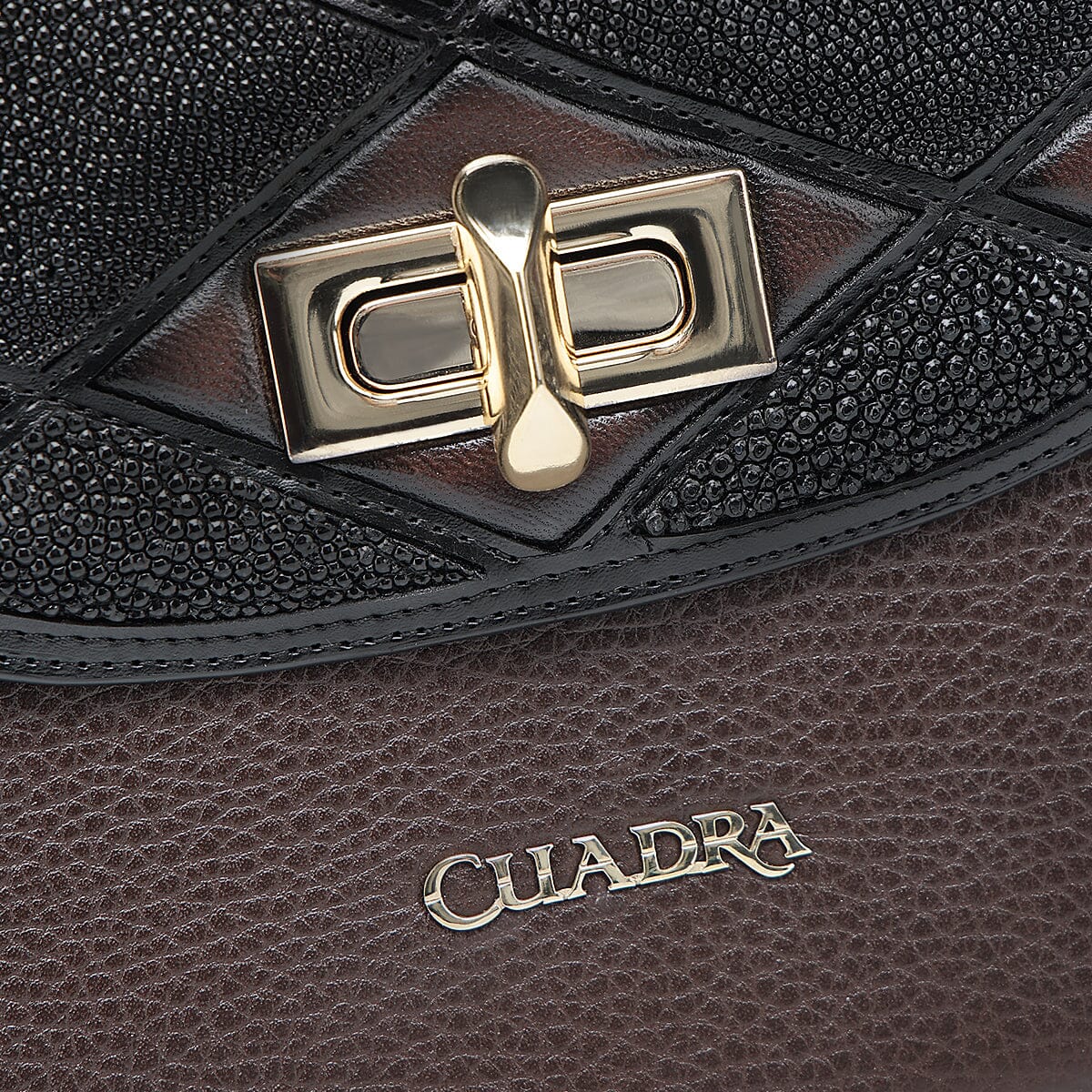 Bolso de mano en piel genuina de mantarraya para dama - Imagen 3