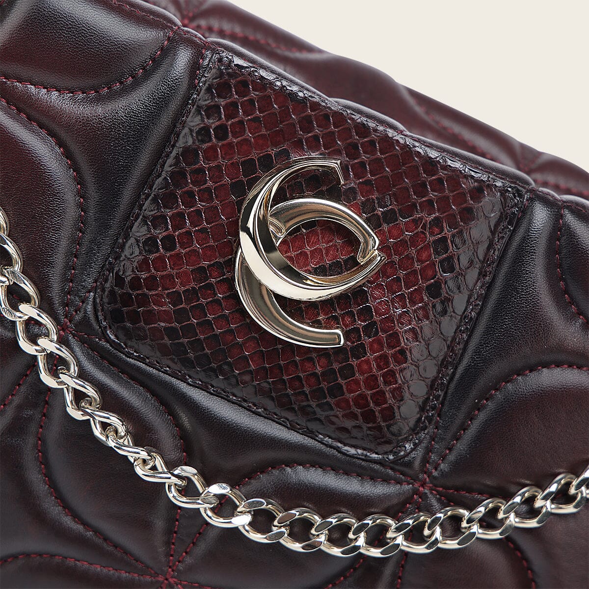 Bolso de hombro en piel genuina de pitón para dama - Imagen 5