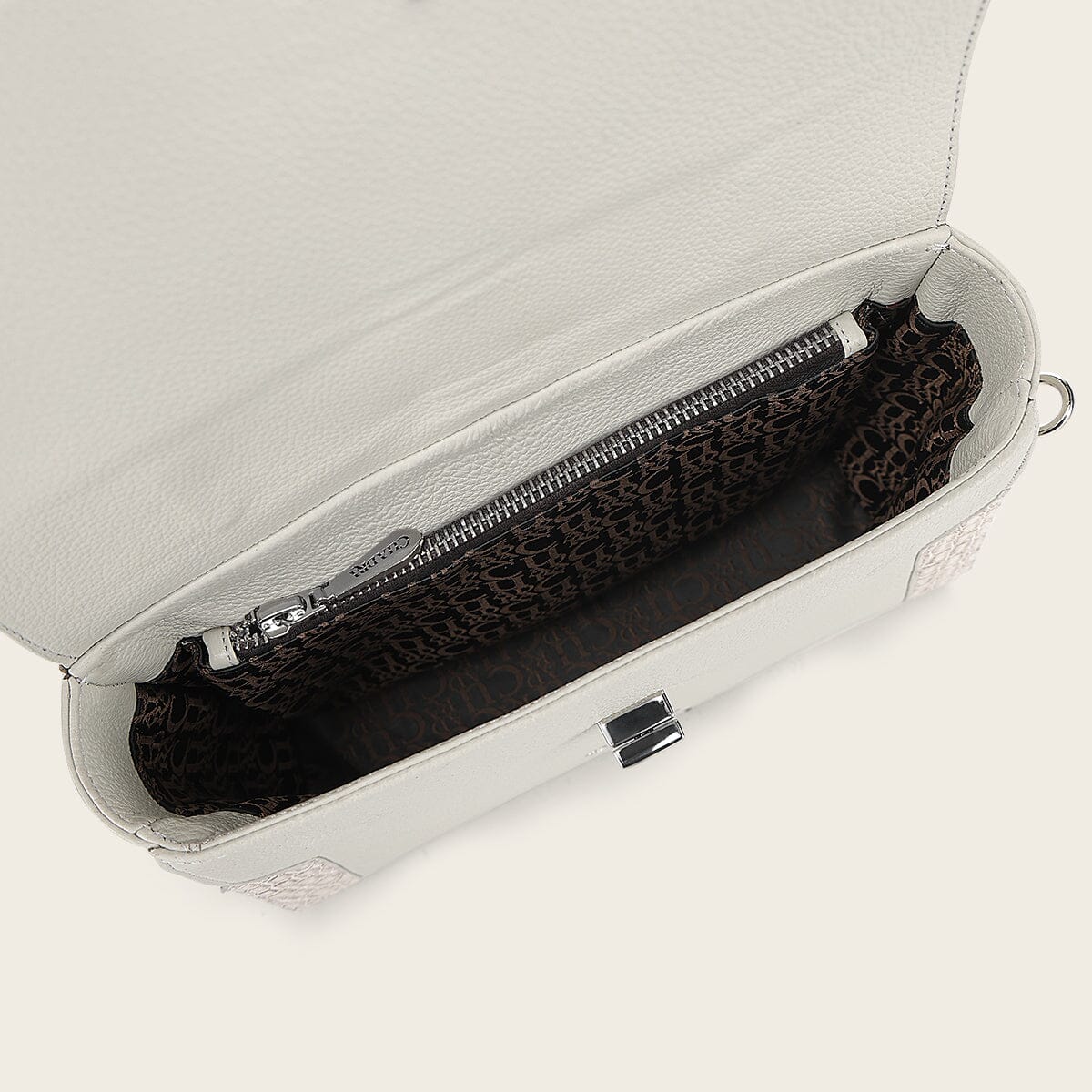 Bolso satchel en piel genuina de nilóticus para dama - Imagen 3