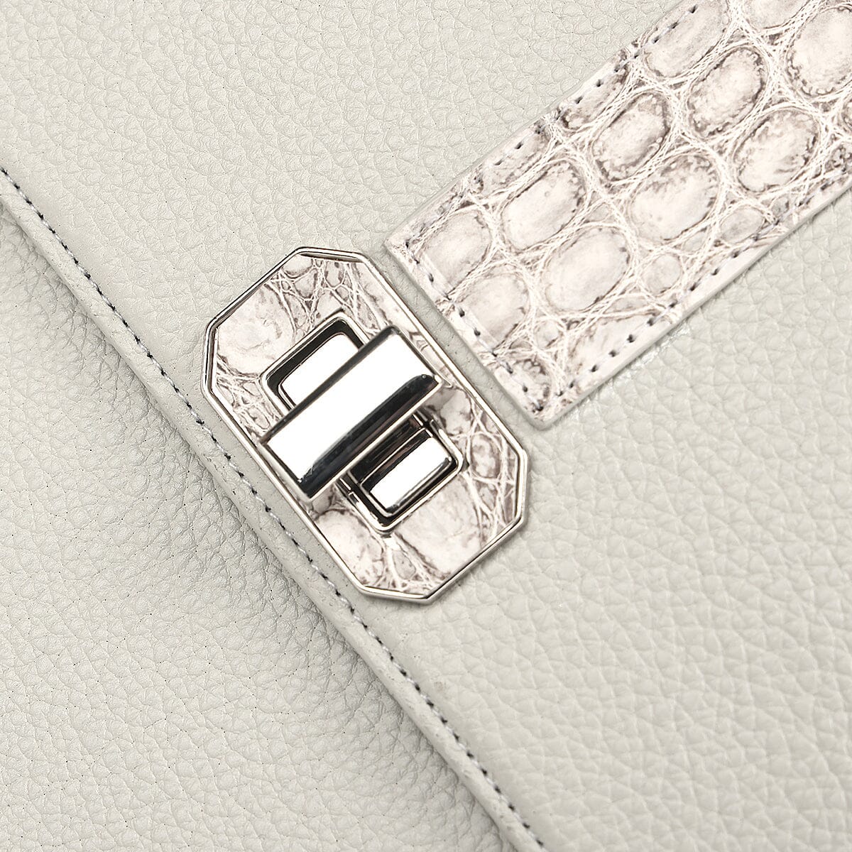 Bolso satchel en piel genuina de nilóticus para dama - Imagen 4