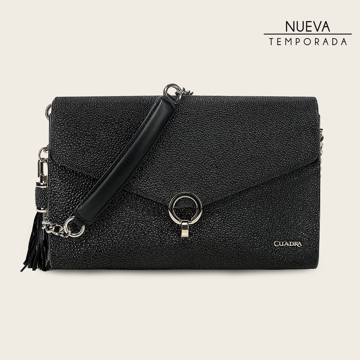 Bolso clutch en piel genuina de mantarraya para dama