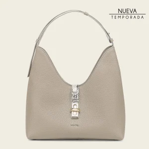 Bolso de hombro en piel genuina de pitón para dama