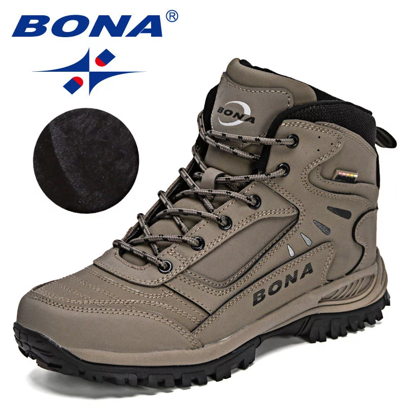 BONA-Botas de felpa de alta calidad para hombre, botines cálidos de nieve, zapatillas de deporte de cuero, Mansculino, invierno, 2022