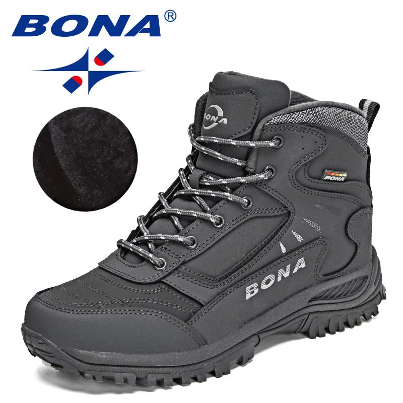 BONA-Botas de felpa de alta calidad para hombre, botines cálidos de nieve, zapatillas de deporte de cuero, Mansculino, invierno, 2022 - Imagen 6