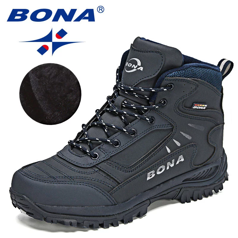 BONA-Botas de felpa de alta calidad para hombre, botines cálidos de nieve, zapatillas de deporte de cuero, Mansculino, invierno, 2022 - Imagen 7