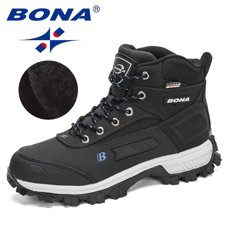 BONA-Botas de senderismo a los tobillos para hombre, calzado de entrenamiento para caminar, de felpa, cálido, para deportes al aire libre, Pro-Mountain, 2020