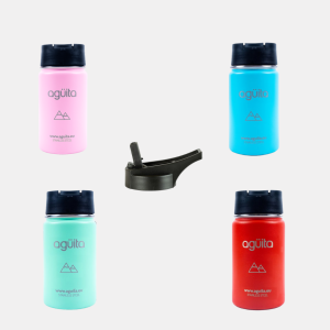 Botella pequeña doble capa 355 ml con tapa de niño