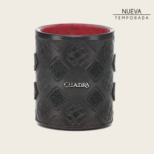 Juego de cubilete en piel genuina de mantarraya