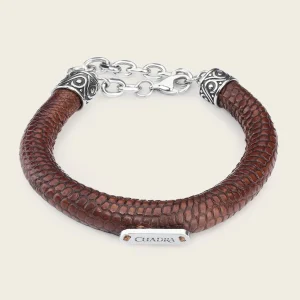 Pulsera en piel genuina de lizard para caballero