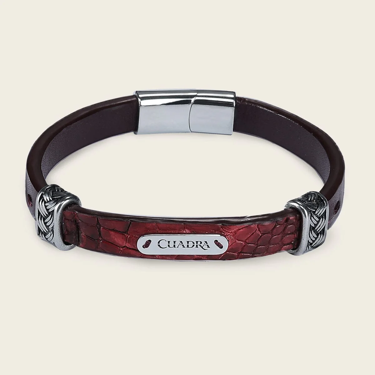 Pulsera para caballero en piel genuina de cocodrilo - Imagen 6