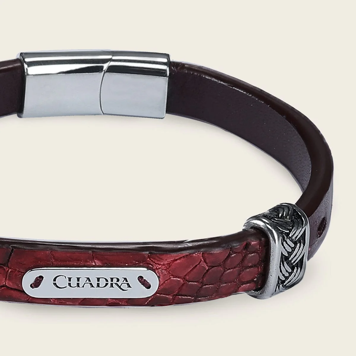 Pulsera para caballero en piel genuina de cocodrilo - Imagen 3