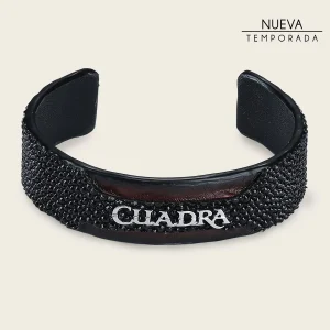 Pulsera ajustable para caballero en piel genuina de mantarraya