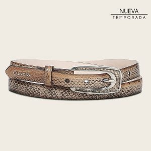 Cinturón en piel genuina de víbora buccata para dama