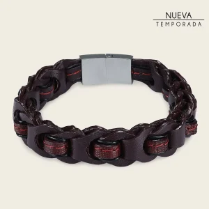 Pulsera en piel genuina de lizard para caballero