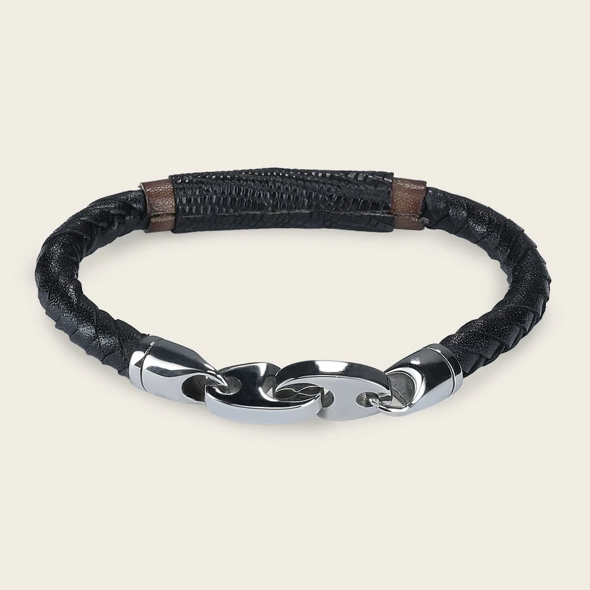 Pulsera para caballero en piel genuina de lizard - Imagen 4