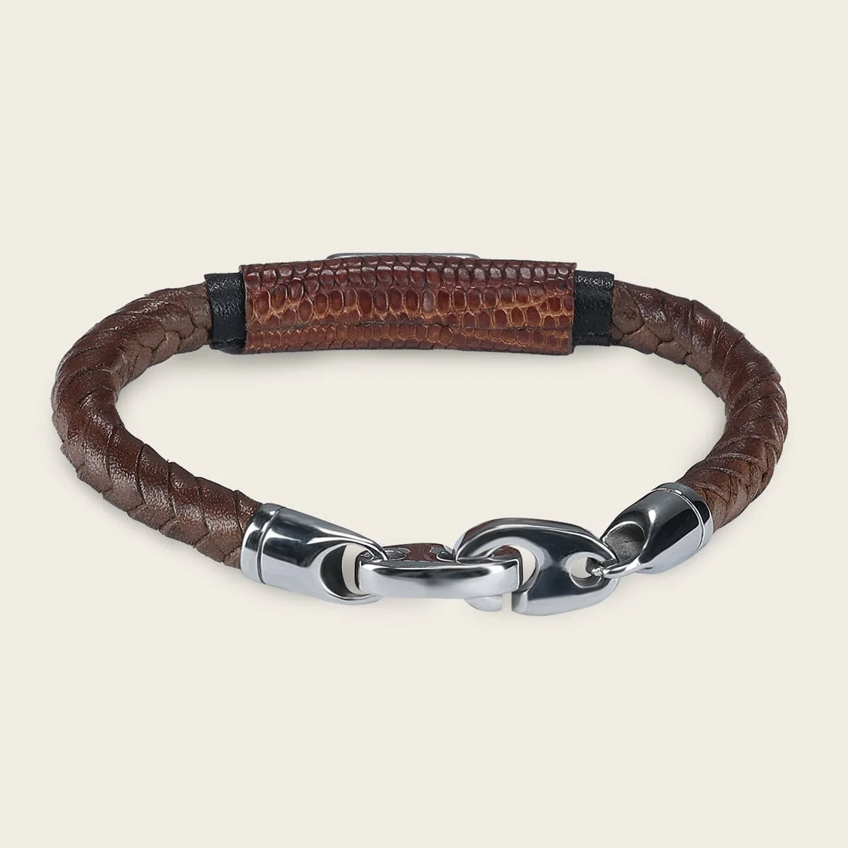 Pulsera para caballero en piel genuina de lizard - Imagen 6