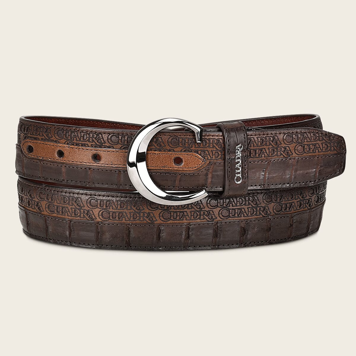 Cinturón casual en piel genuina de fuscus para caballero - Imagen 2