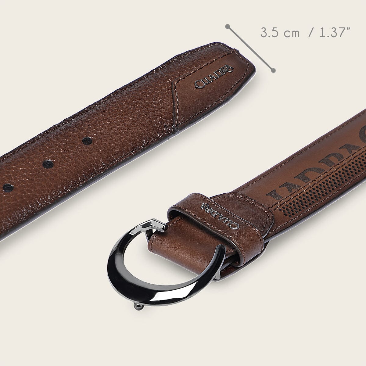 Cinturón casual en piel genuina de venado para caballero - Imagen 6