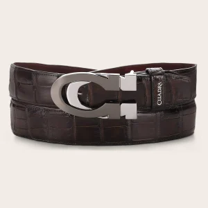 Cinturón casual en piel genuina de alligator para caballero