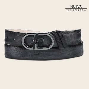 Cinturón de vestir en piel genuina de fuscus para caballero