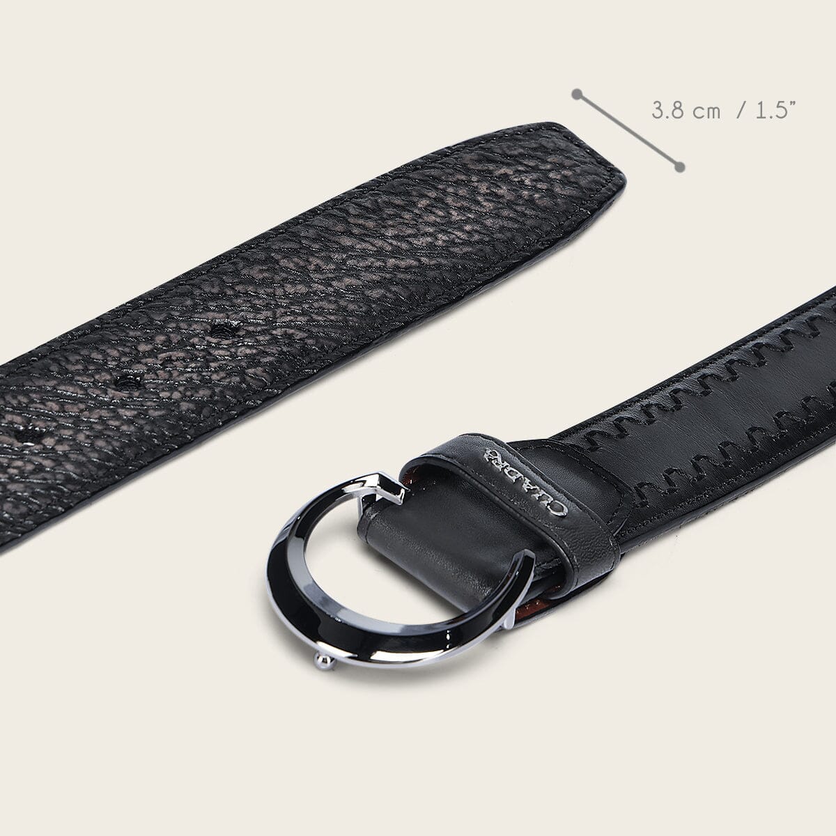 Cinturón casual en piel genuina de tiburón para caballero - Imagen 6