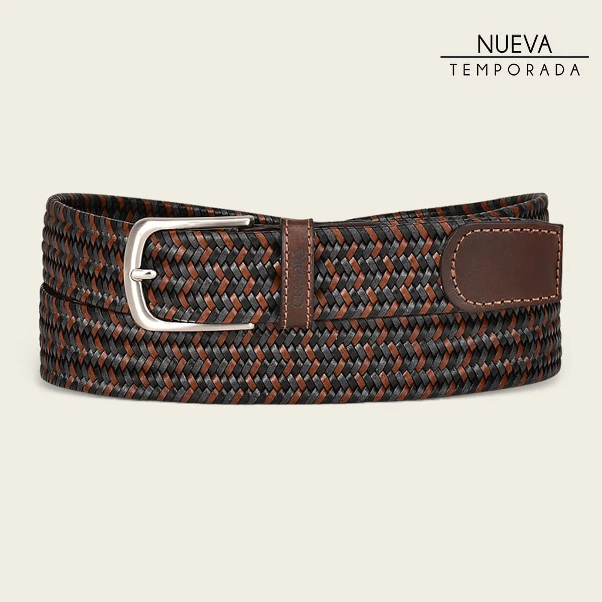 Cinturón casual tejido en piel genuina para caballero - Imagen 2