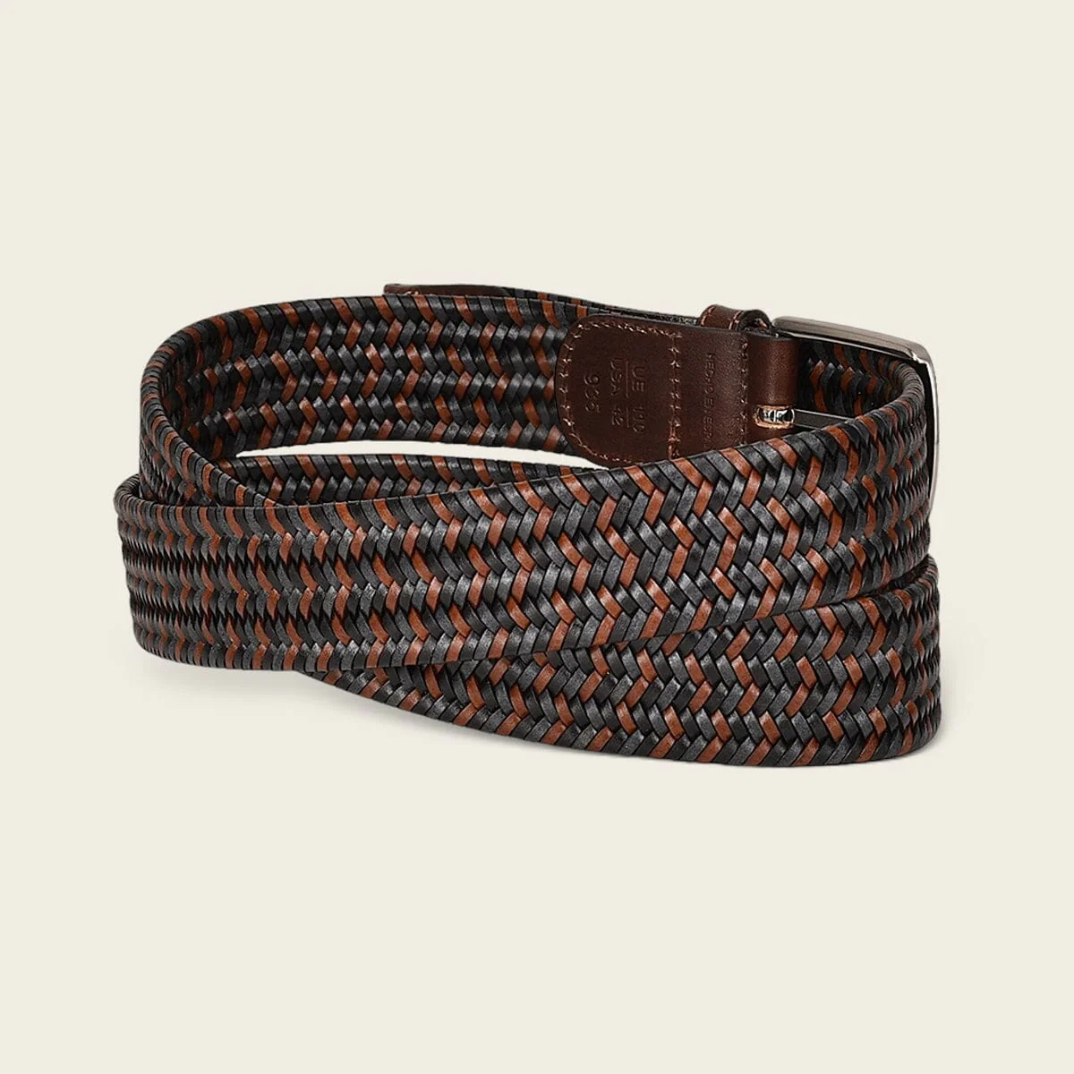 Cinturón casual tejido en piel genuina para caballero - Imagen 3