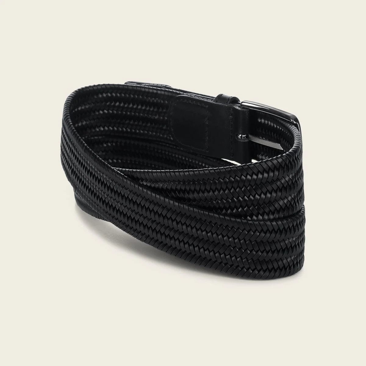 Cinturón casual tejido en piel genuina para caballero - Imagen 3