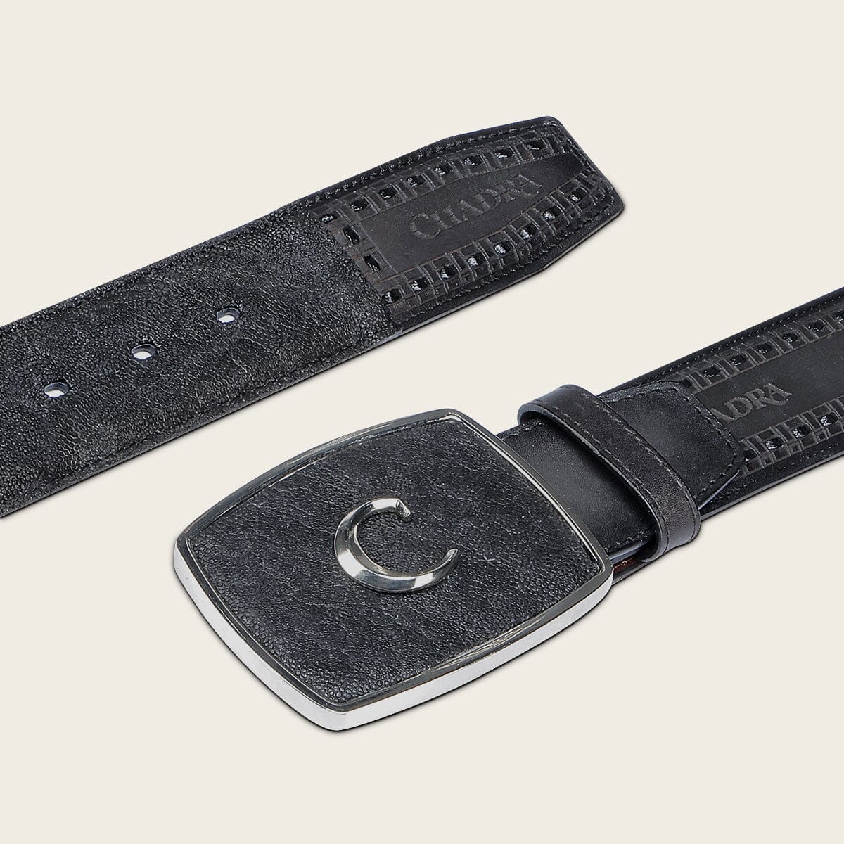 Cinturón tradicional en piel genuina de elefante para caballero - Imagen 4