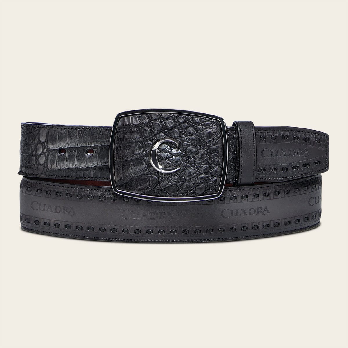 Cinturón vaquero en piel genuina de fuscus para caballero