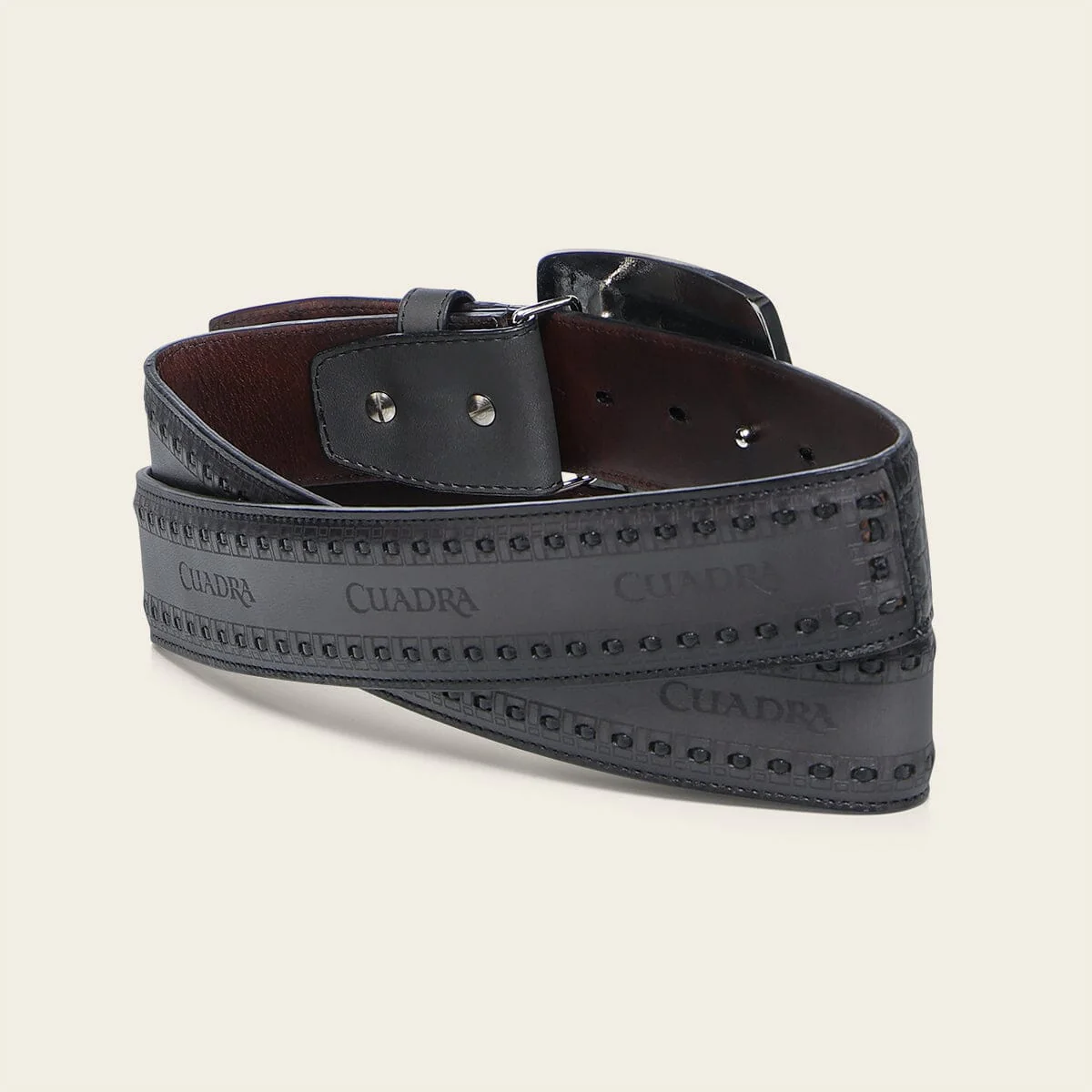 Cinturón vaquero en piel genuina de fuscus para caballero - Imagen 3