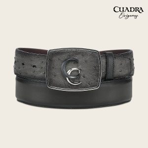 Cinturón vaquero Orígenes  en piel genuina de avestruz para caballero