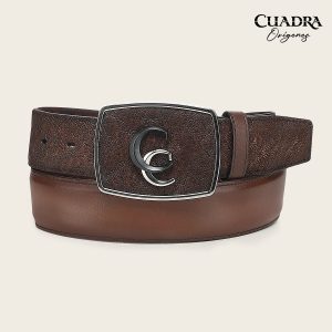 Cinturón vaquero Orígenes  en piel genuina de elefante para caballero