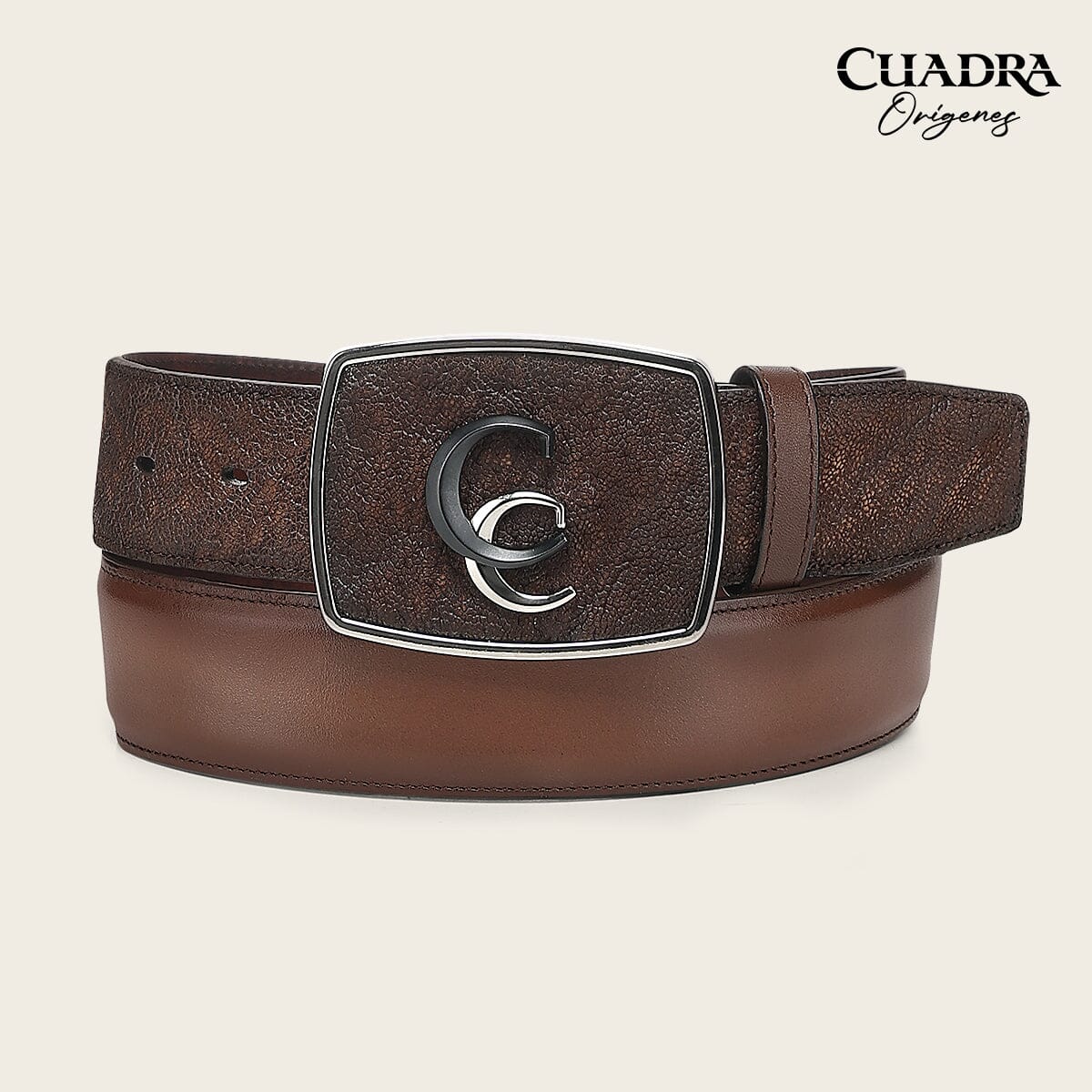 Cinturón vaquero Orígenes en piel genuina de elefante para caballero - Imagen 2