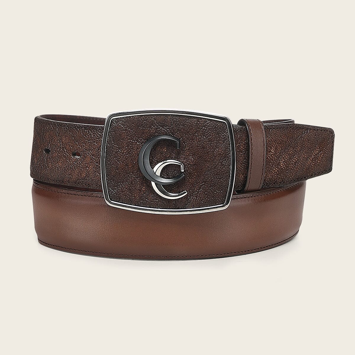 Cinturón vaquero Orígenes en piel genuina de elefante para caballero - Imagen 4