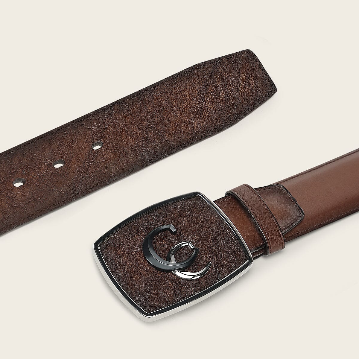 Cinturón vaquero Orígenes en piel genuina de elefante para caballero - Imagen 5