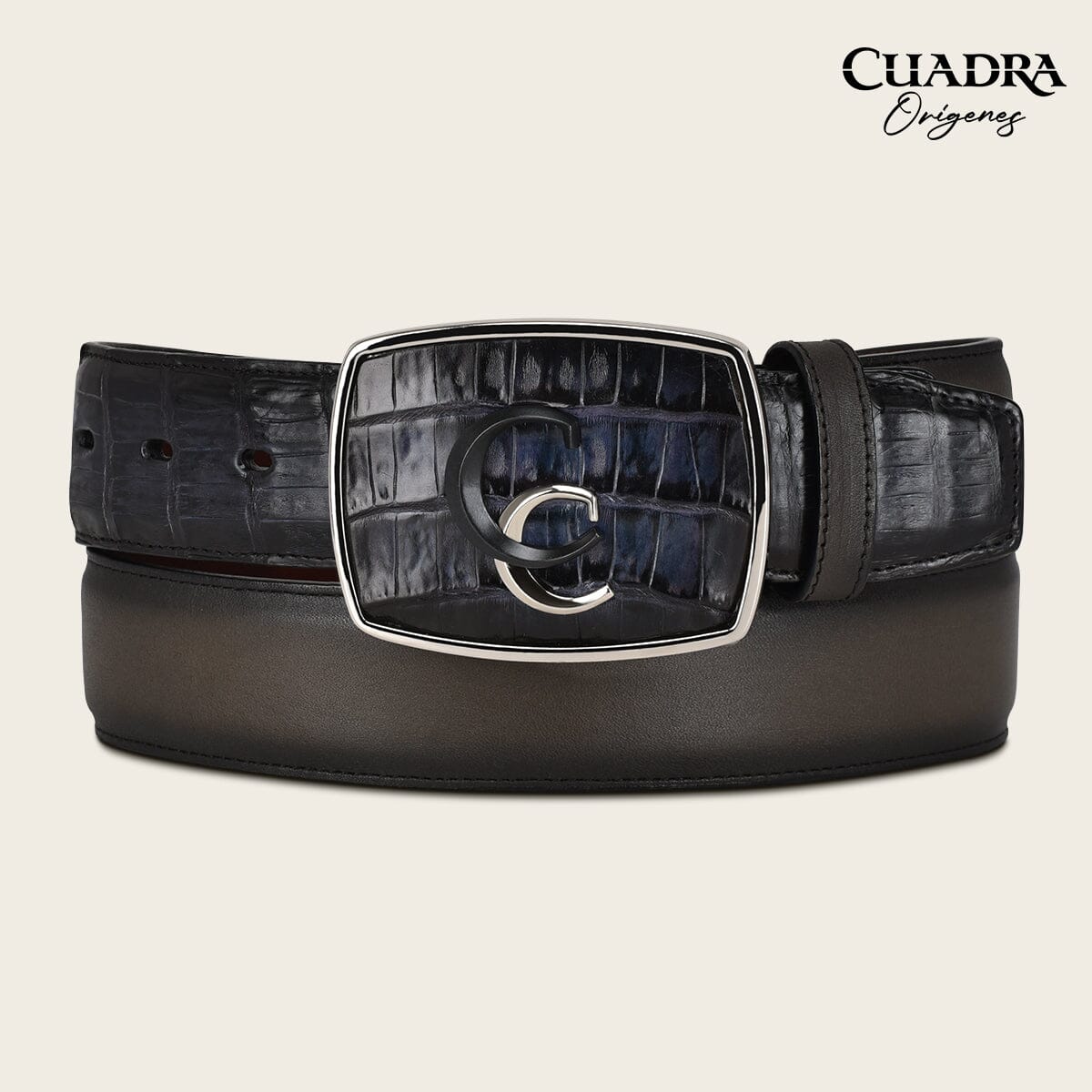 Cinturón vaquero para caballero en piel genuina de fuscus