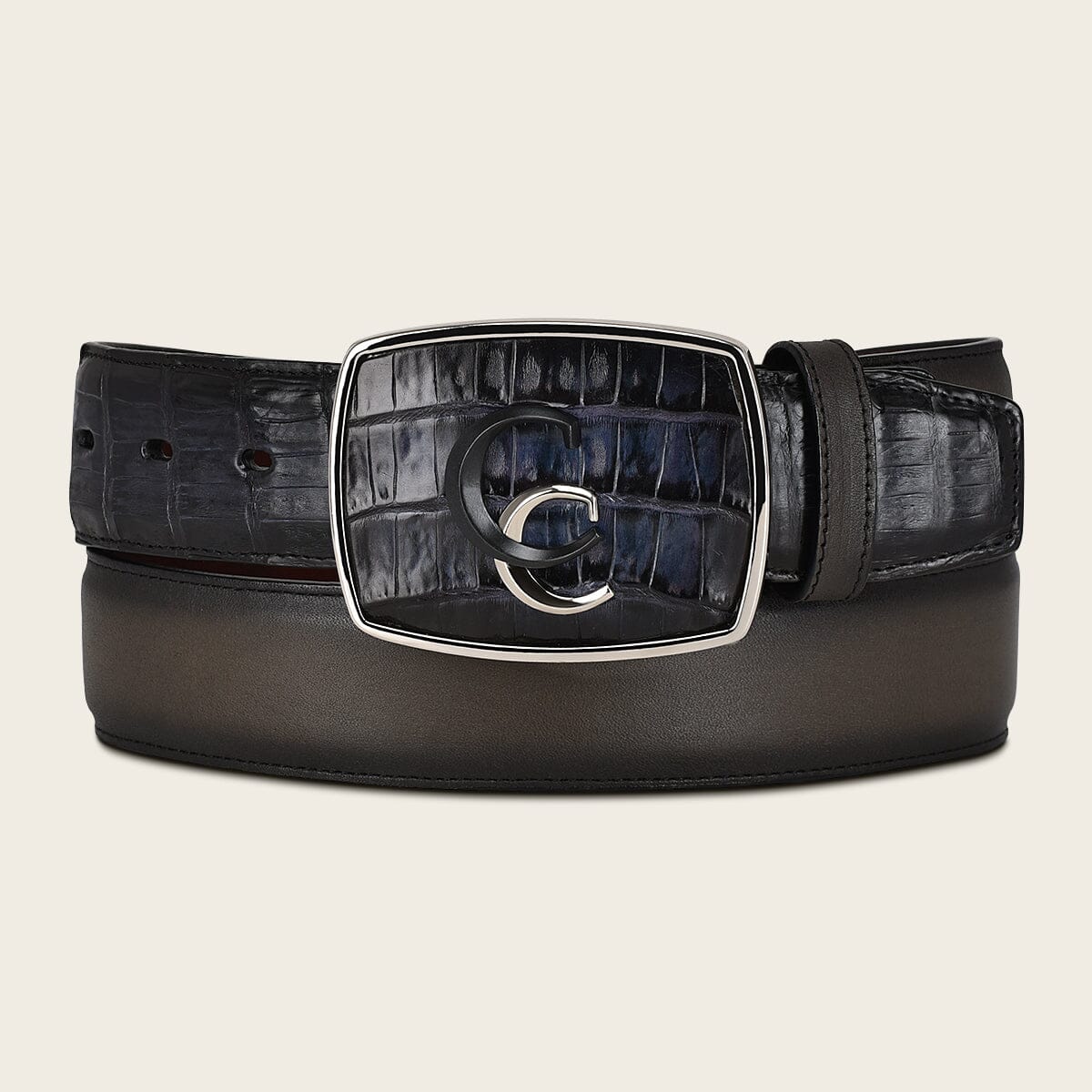 Cinturón vaquero para caballero en piel genuina de fuscus - Imagen 5