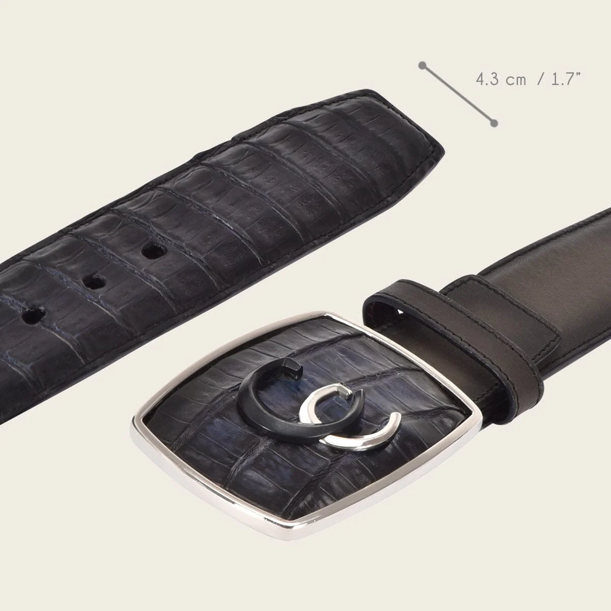 Cinturón vaquero para caballero en piel genuina de fuscus - Imagen 6