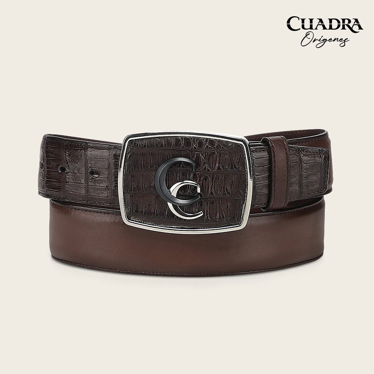 Cinturón vaquero Orígenes en piel genuina de fuscus para caballero - Imagen 2
