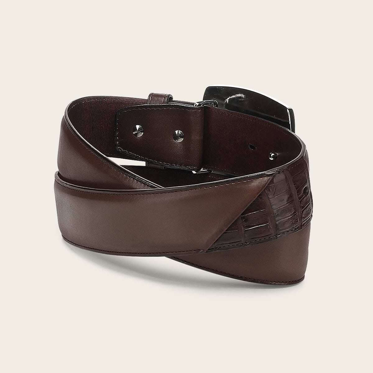 Cinturón vaquero Orígenes en piel genuina de fuscus para caballero - Imagen 3