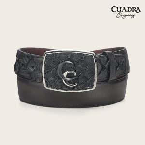 Cinturón vaquero Orígenes en piel genuina de pirarucú para caballero