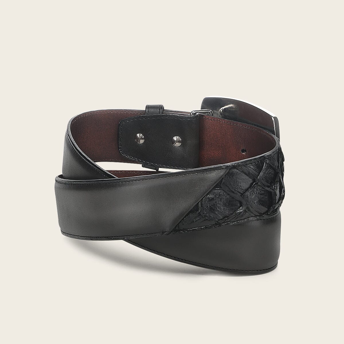 Cinturón vaquero Orígenes en piel genuina de pirarucú para caballero - Imagen 3