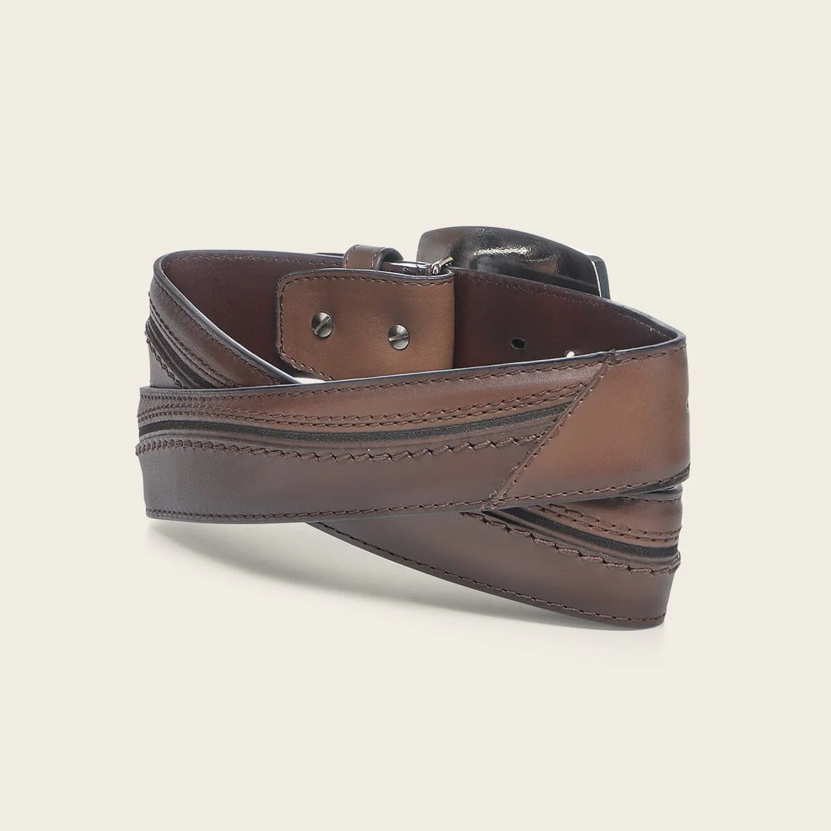 Cinturón vaquero en piel genuina de tiburón para caballero - Imagen 3