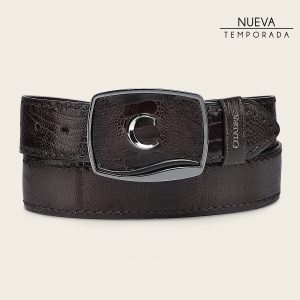 Cinturón vaquero en piel genuina de pata de avestruz para caballero