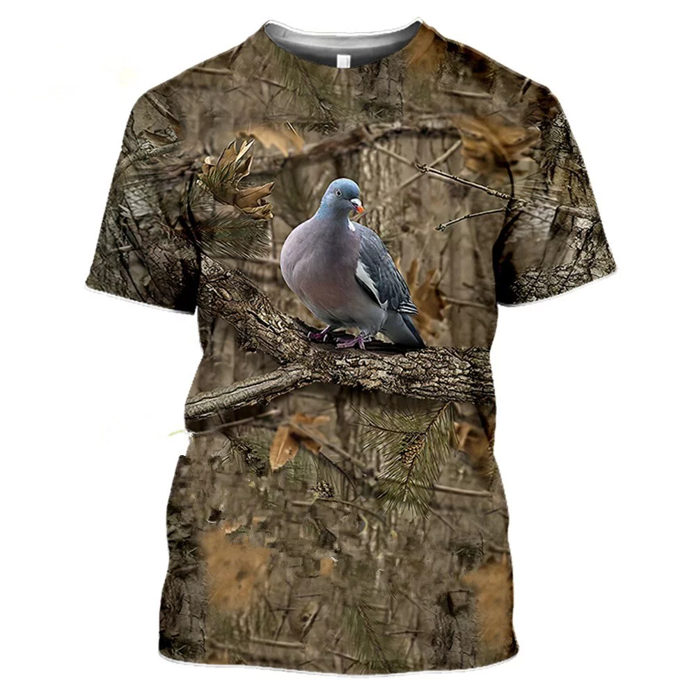 Camiseta 3D de Camuflaje Hombre y Mujer, Camisa de Manga Corta, Estampado de Jabalí Salvaje, Animales de Caza, Moda Urbana - Imagen 4