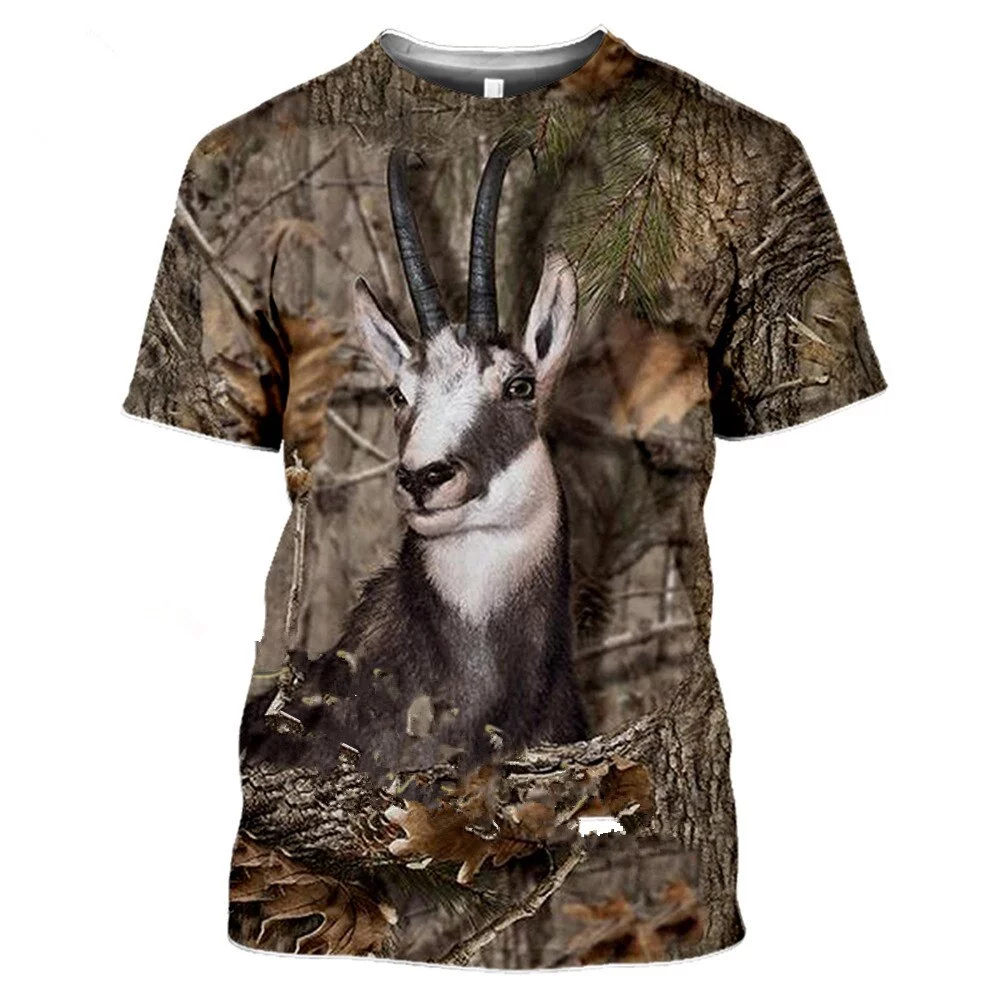 Camiseta 3D de Camuflaje Hombre y Mujer, Camisa de Manga Corta, Estampado de Jabalí Salvaje, Animales de Caza, Moda Urbana - Imagen 6