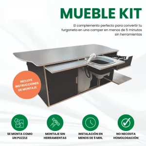Kit mueble camper completo + colchón visco VW Multivan/Beach T5/6/6.1